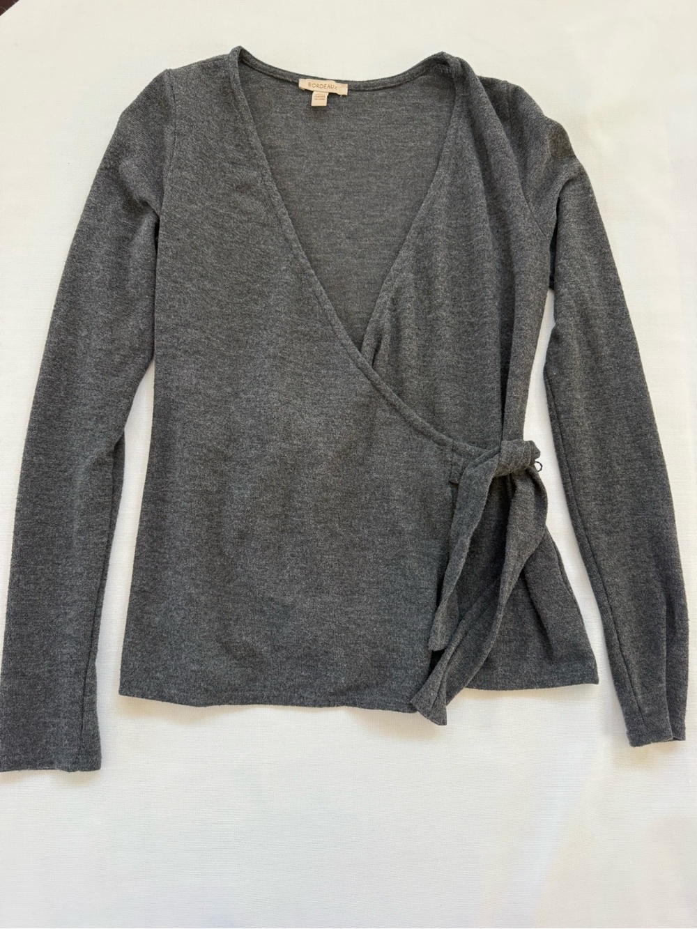 Charcoal Gray Wrap Light knit Sweater